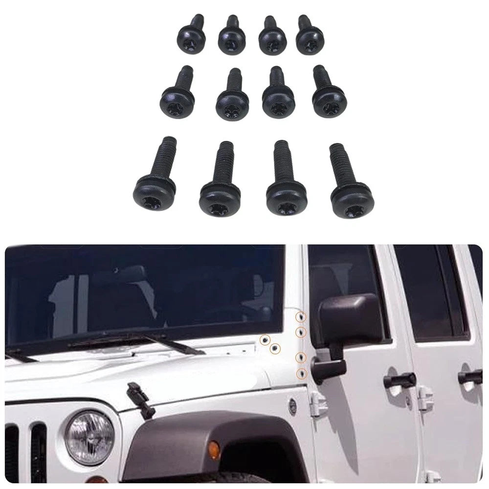 12x Windshield Frame Hinge Screws Bolt For 2007-2017 Jeep Wrangler JK 06508953AA