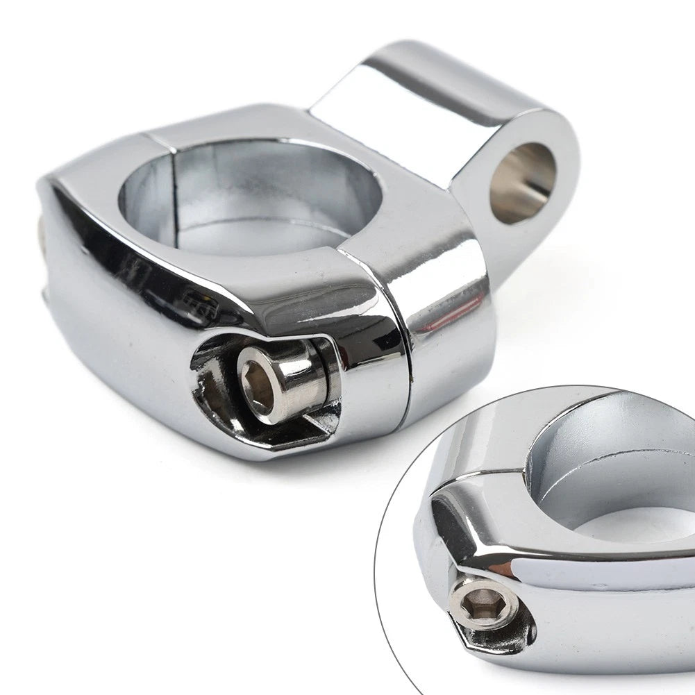 Chrome Handlebar Mirror Mounting Clamp for Harley Dyna Fatboy
