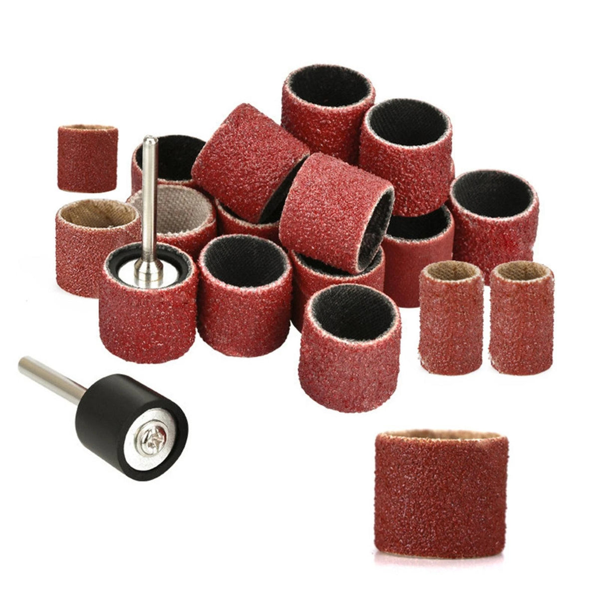 Set of 3 Sanding Drums with Mandrels 80-600 Grit for Dremel Rotary Tool