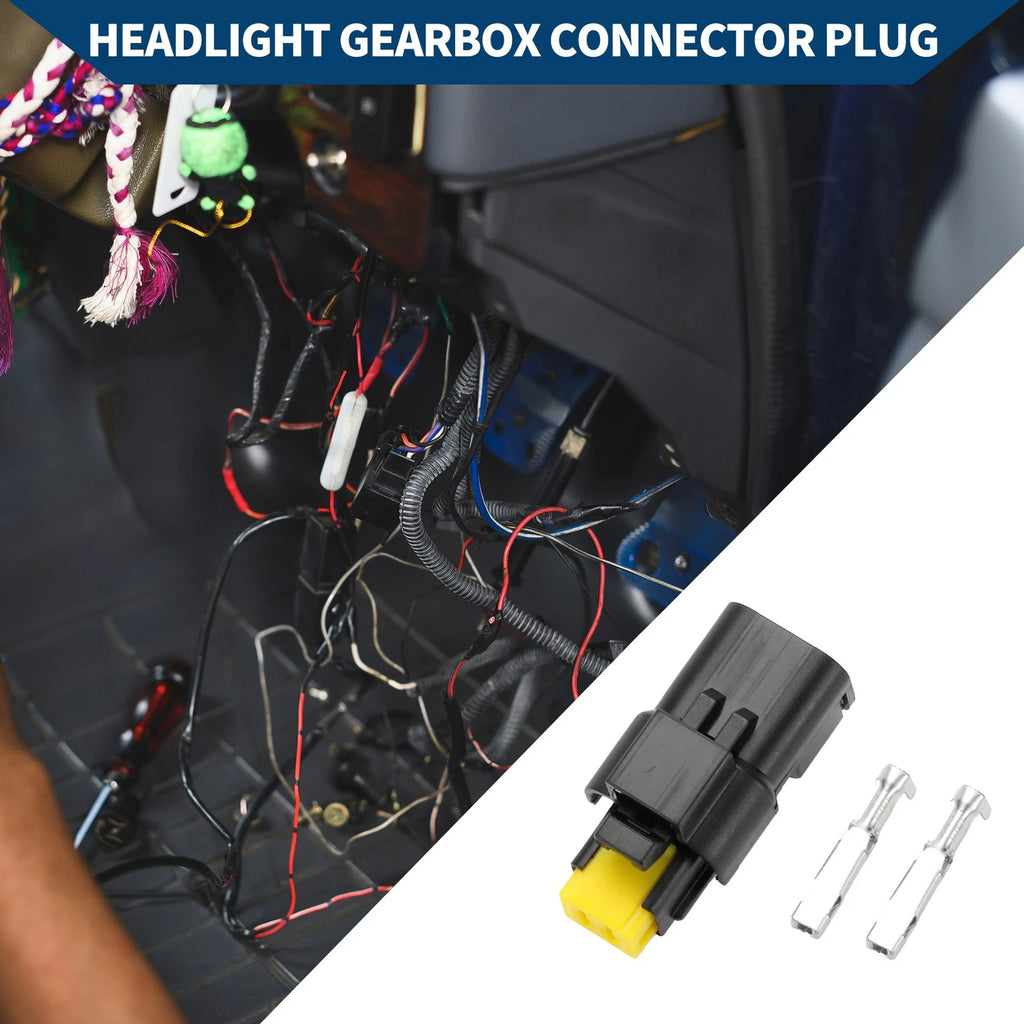 2 Pin Headlight Gearbox Connector Plug for Citroen (1 Set)