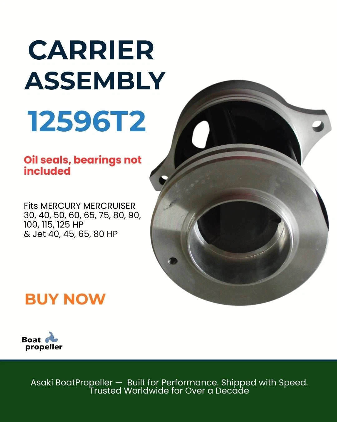 Bearing Carrier for Mercury, Force, Mariner 12596T2 (Without Oil Seal)