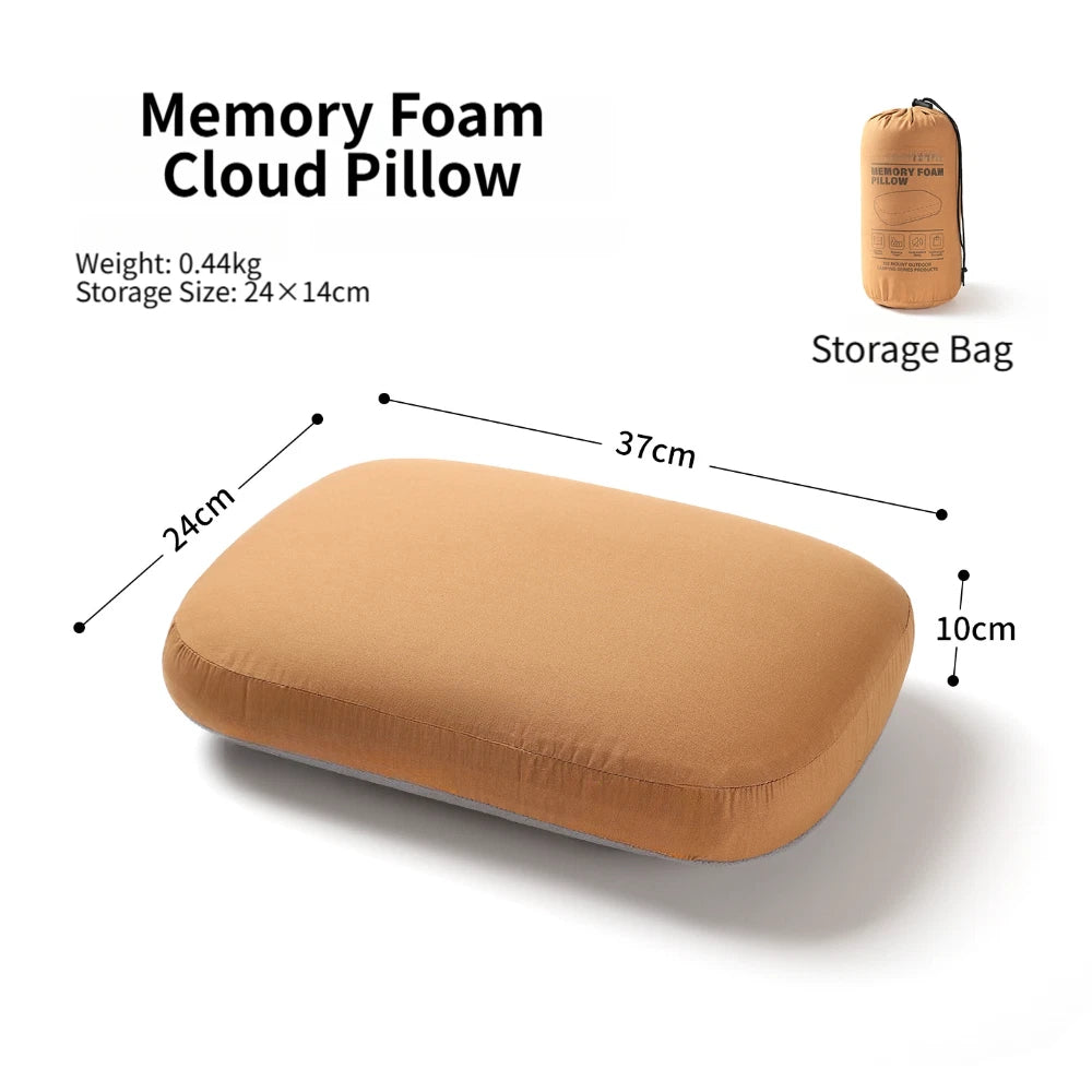 Lightweight Memory Foam Travel Pillow for Camping Neck Support