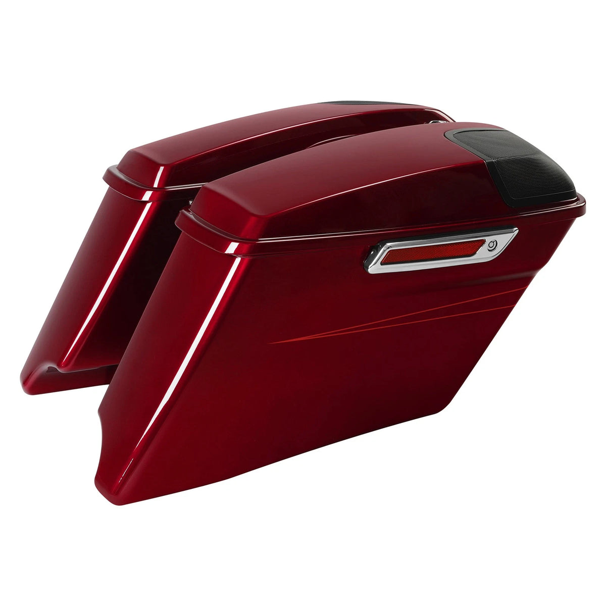 4" Stretched Saddlebags for Harley Road Glide (2014–2024) Velocity Red Sunglo