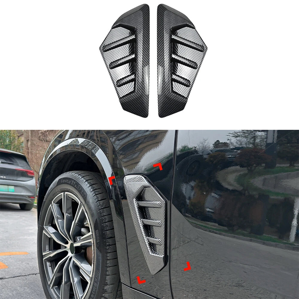 2X Carbon Look Front Side Fender Vent Scoop Covers for BMW X5 G05 (2023–2023)