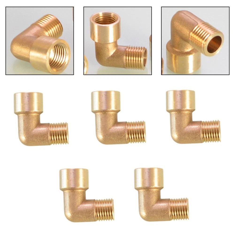 Pack of 5 Brass Pipe Elbows for Various Applications