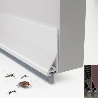 Door Strip with Brush Silicone Floor Seal Draught Excluder for Cabinets (100 cm)