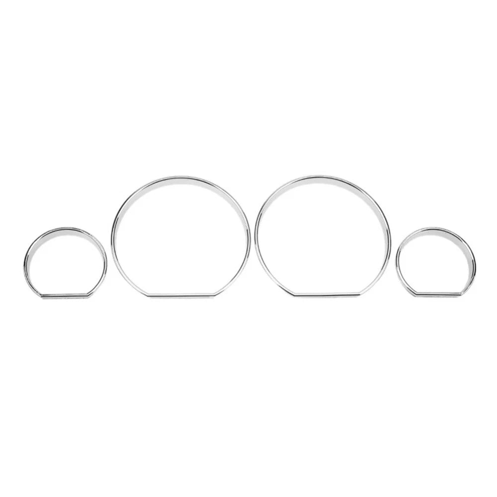 Set of 4 Chrome Dashboard Bezel Rings Trim for BMW E46 (1998–2007)