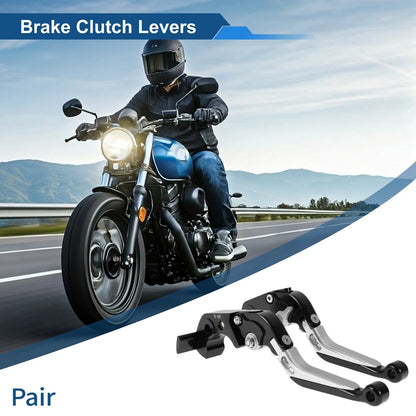 Adjustable Brake Clutch Levers for Kawasaki ZX14R (2006–2023) Black Silver Tone