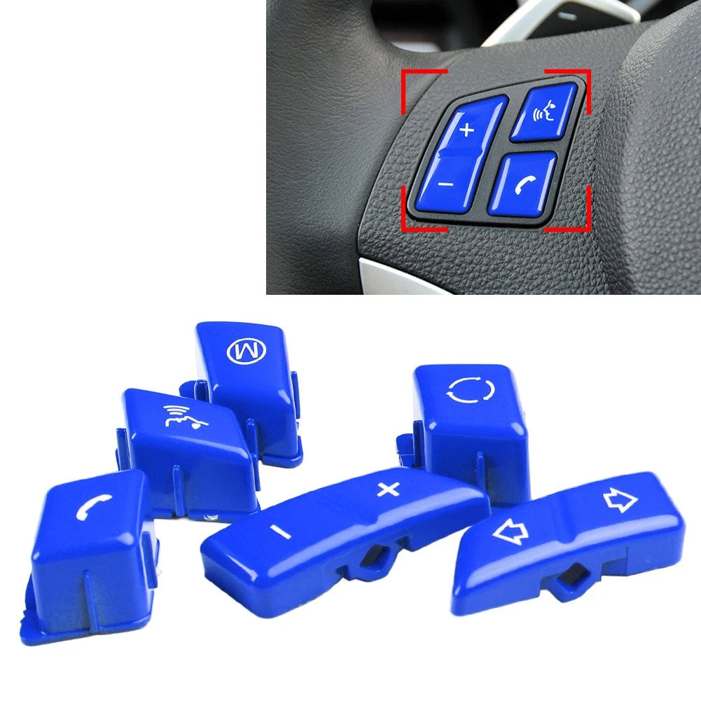 6pcs Steering Wheel Switch Button Cover for BMW M3 E90 E92 E93