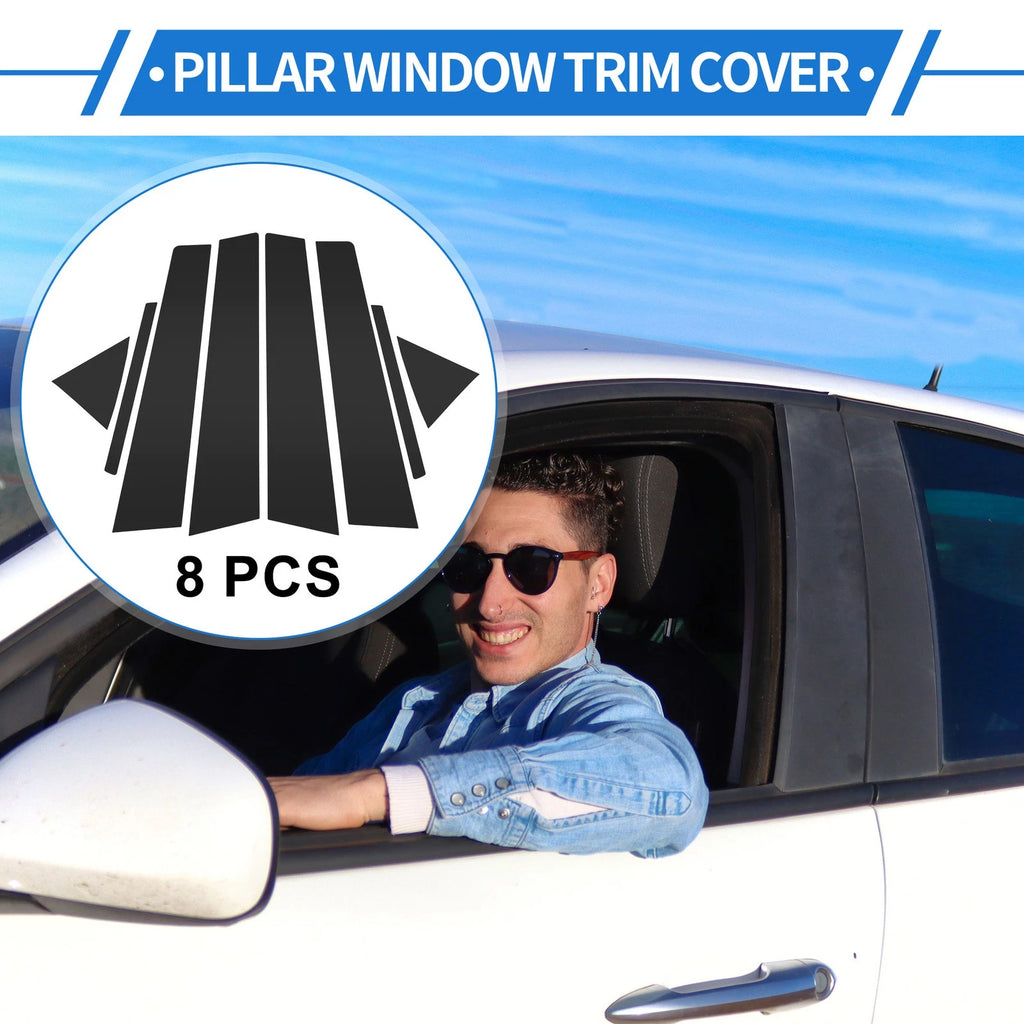 8 Pcs Door Pillar Window Trim Replacement for Hyundai Elantra (2017–2020)