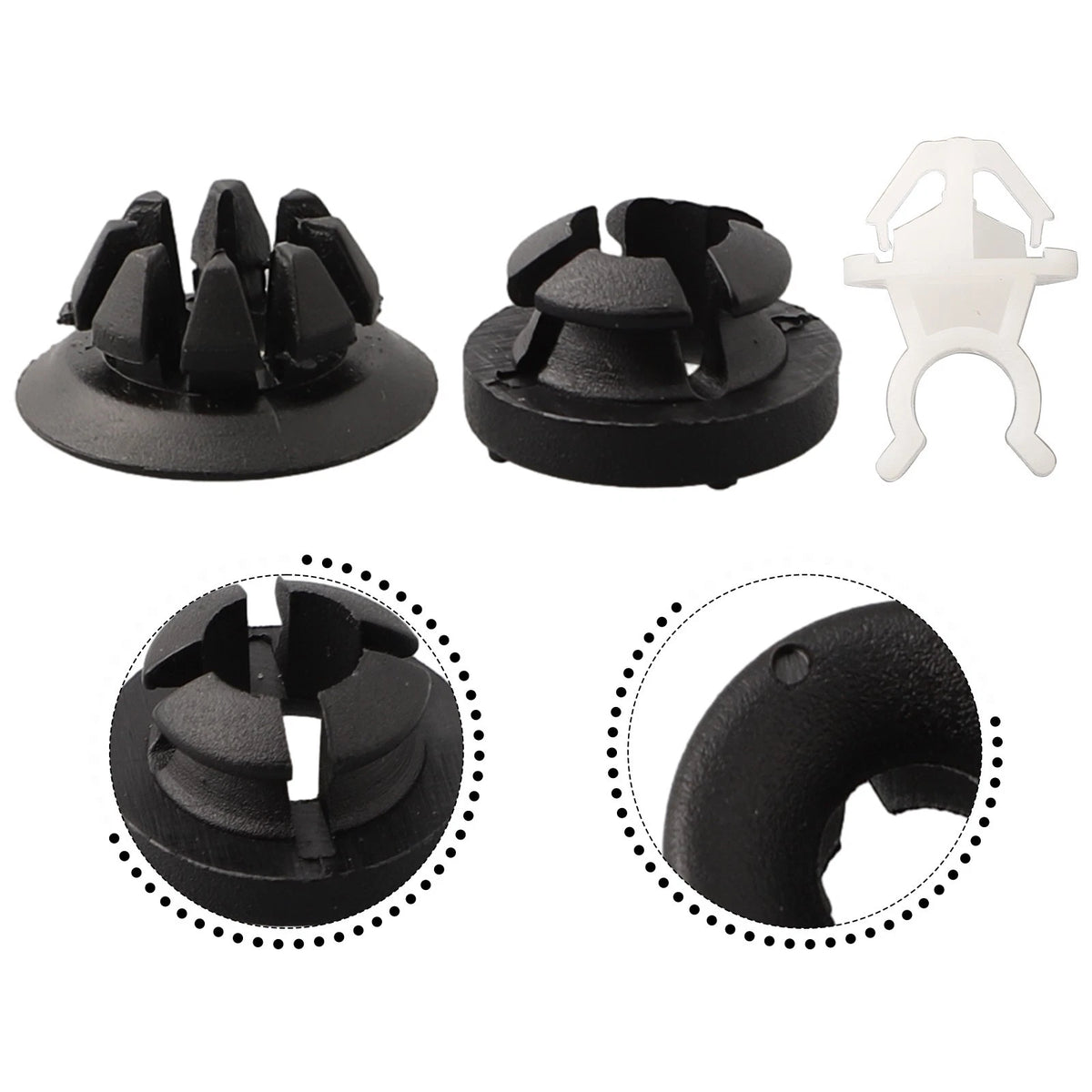 Hood Support Rod Clips for White Car