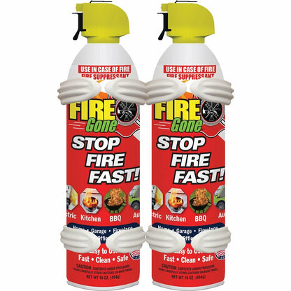2X Fire Gone 2FG7209 Fire Suppressants with Bracket for Automotive