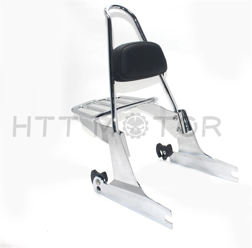 Sissy Bar Backrest Luggage Rack for Harley Softail (2006–2017) FLSTN