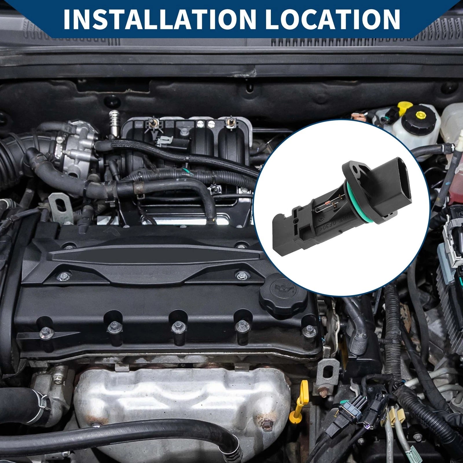 1 Pcs Mass Air Flow Sensor Replacement for Volkswagen Black (2000–2010)