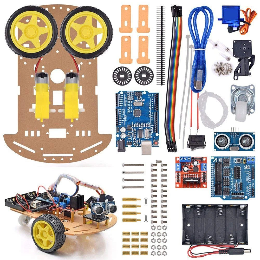 Obstacle Avoidance Robot Kit with DC Geared Motor 48W