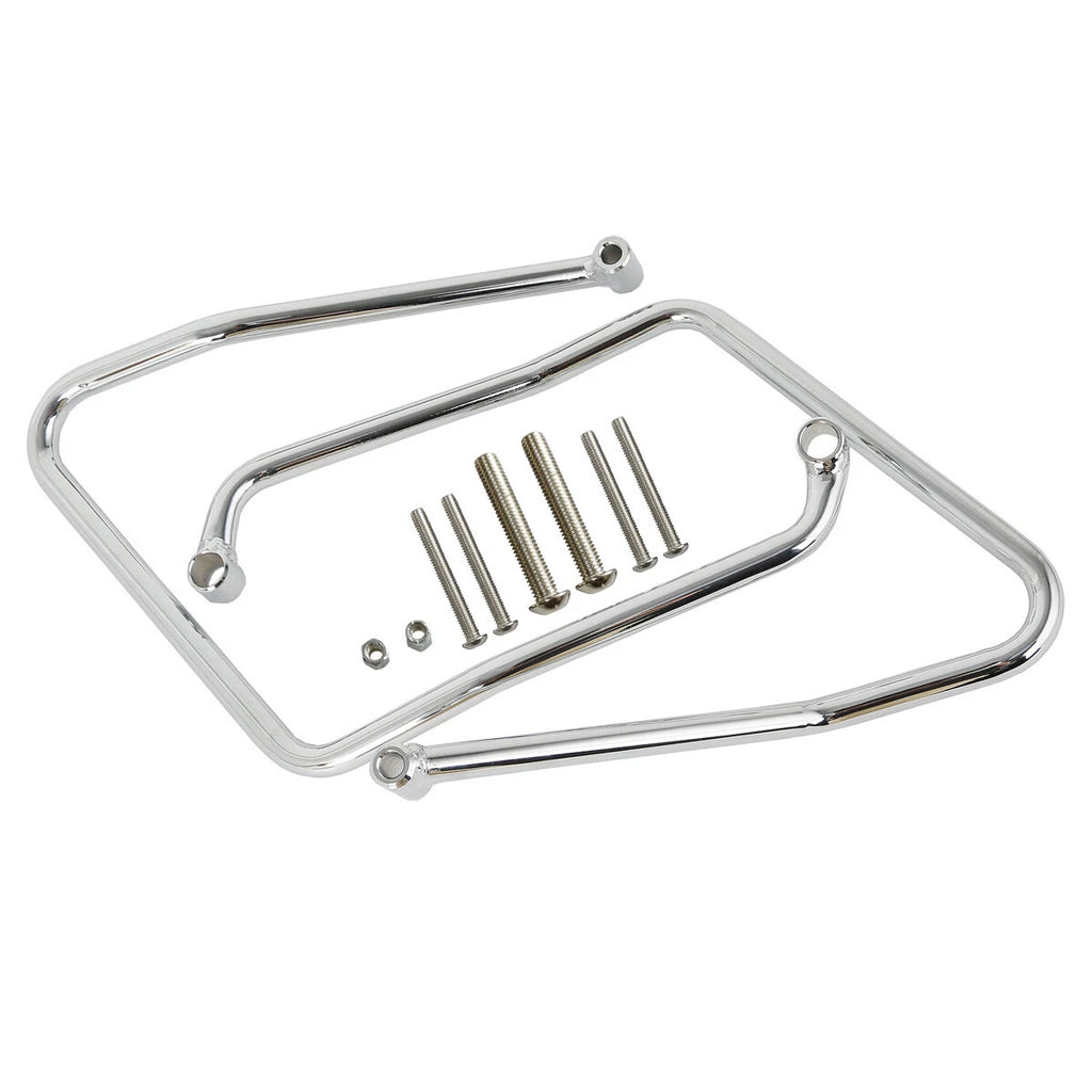 Chrome/Black Saddlebag Support Brackets for Harley Sportster XL (2004–2016)