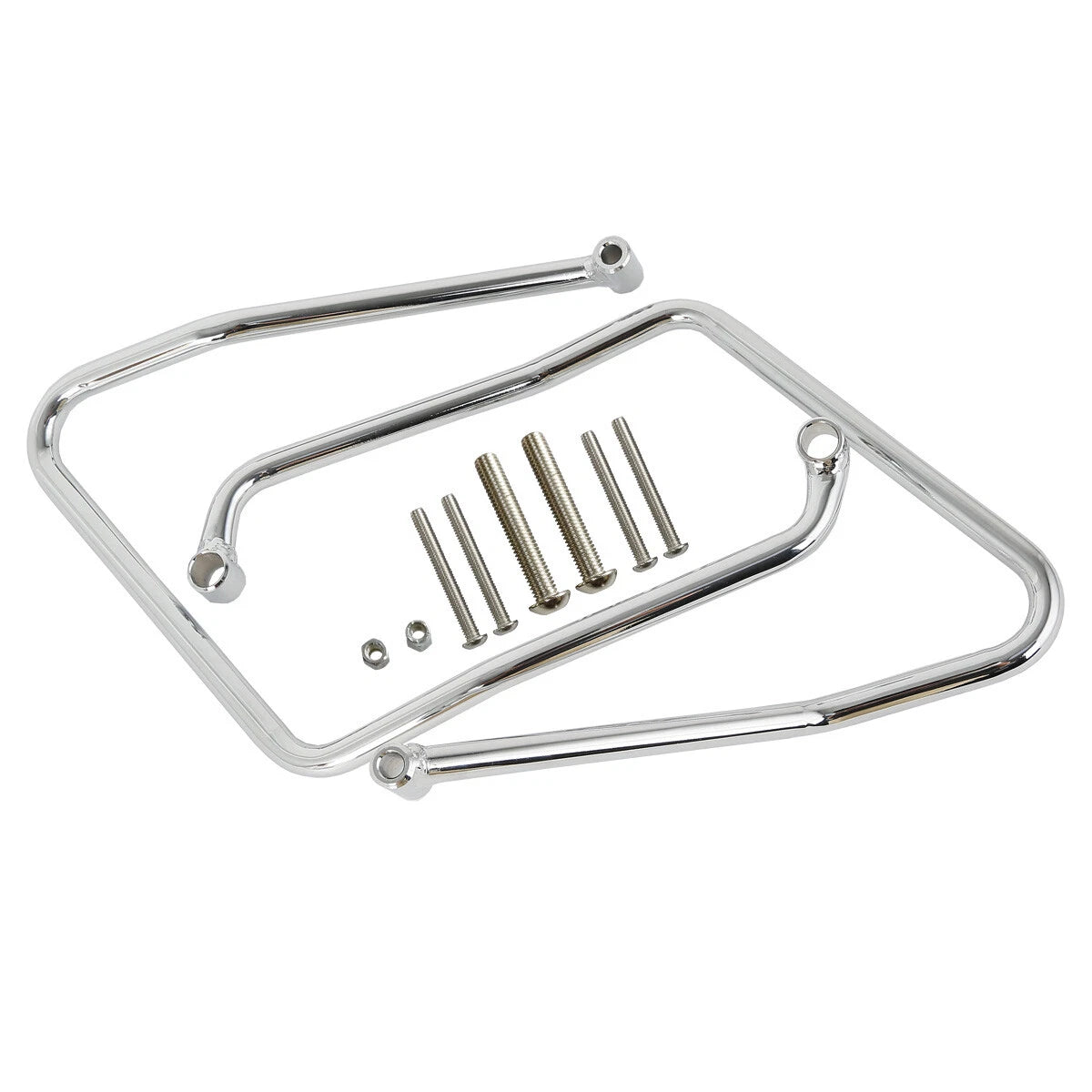 Chrome/Black Saddlebag Support Brackets for Harley Sportster XL (2004–2016)