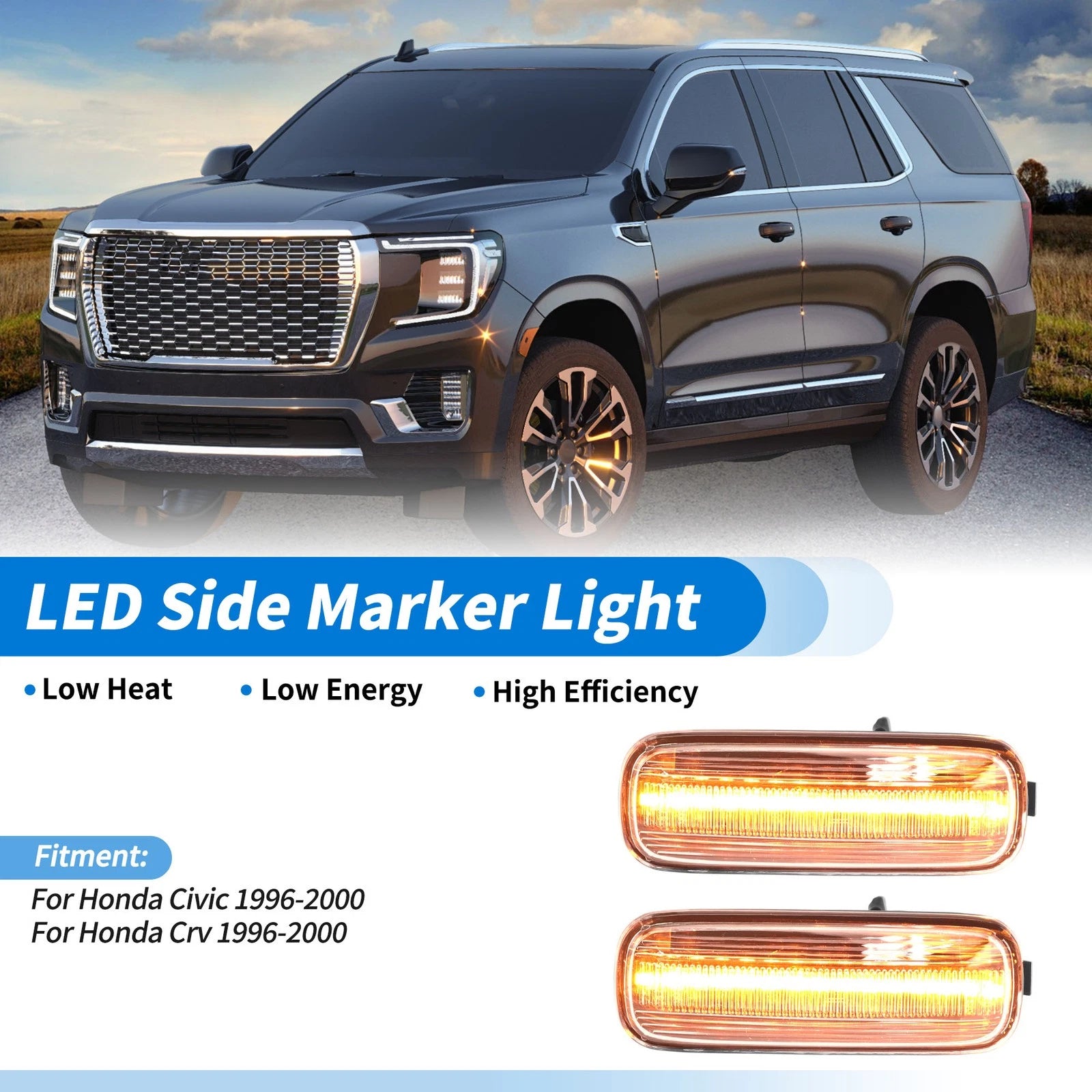 Side Fender Marker Light LED Replacement for Honda Civic 1996-2000 2 pcs