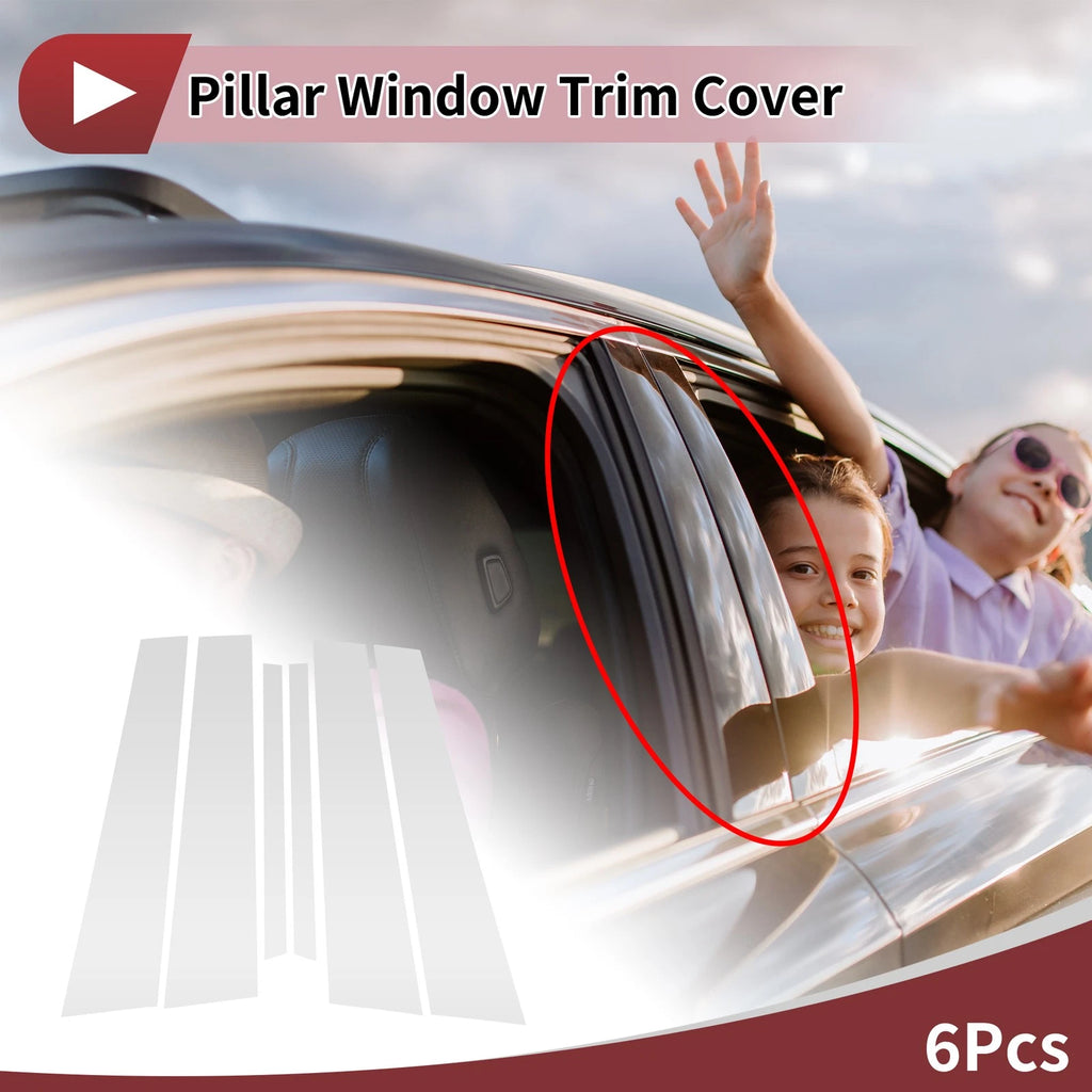 Door Pillar Window Trim Front Rear Left Right for Mazda 3 2002–2007 (6 pcs)