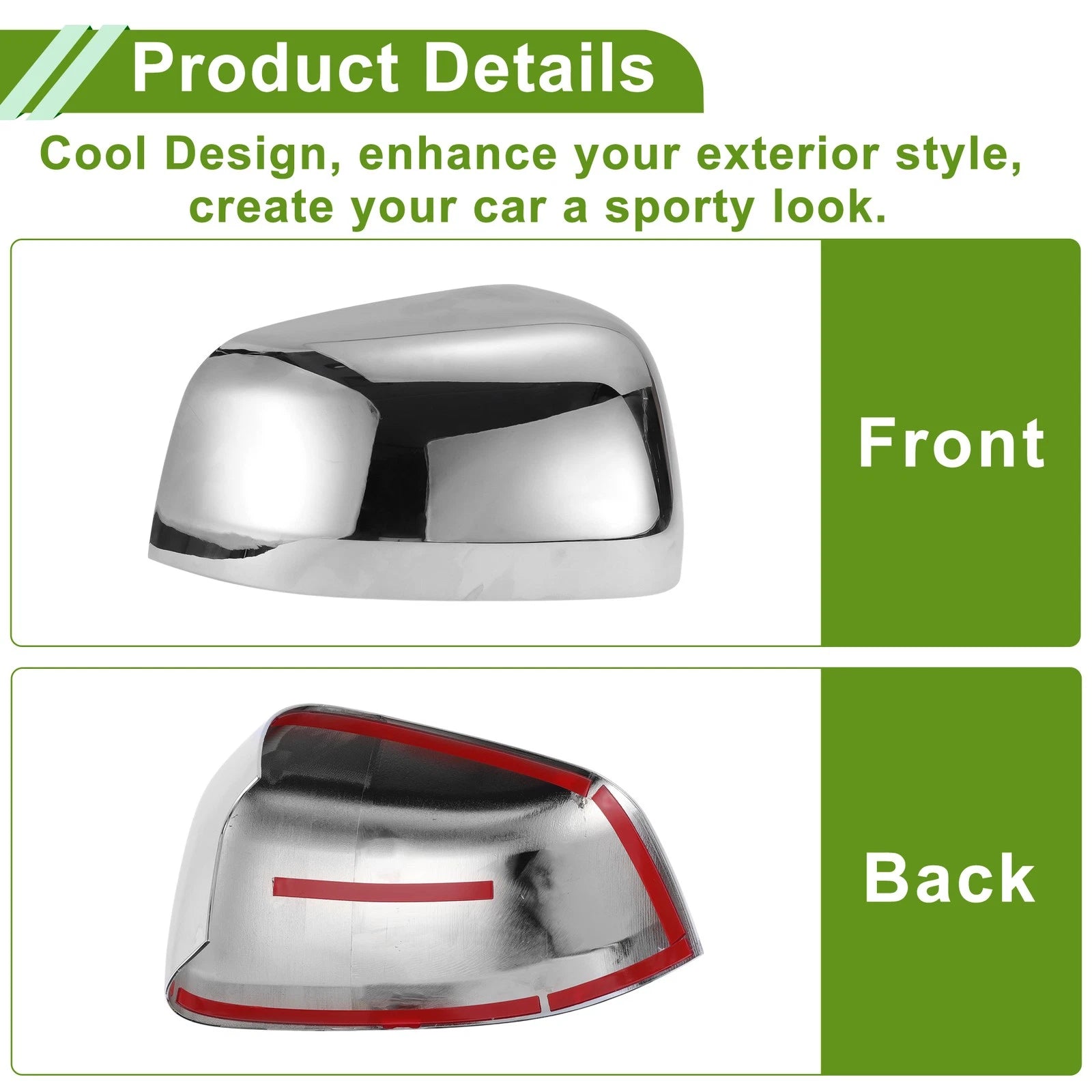 Pair Left Right Side Mirror Cover Caps Replacement for Jeep Grand Cherokee (2011–2021)
