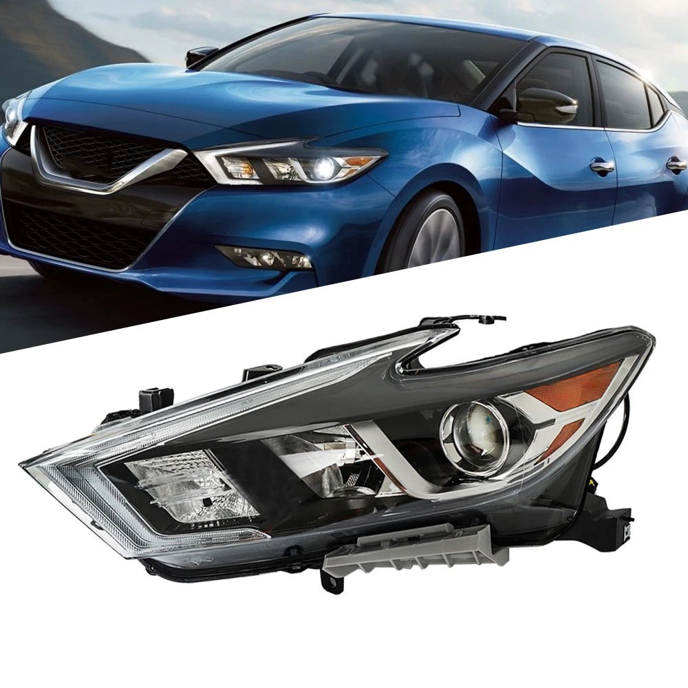 Headlight Halogen Driver Side Housing Chrome for Maxima S SL SV (2016–2018)