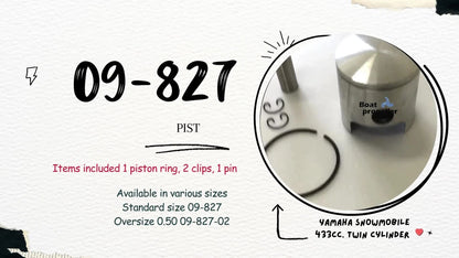 Piston Kit for Yamaha Snowmobile SL433/SS433 (STD) 09-827 820-11631-02-96