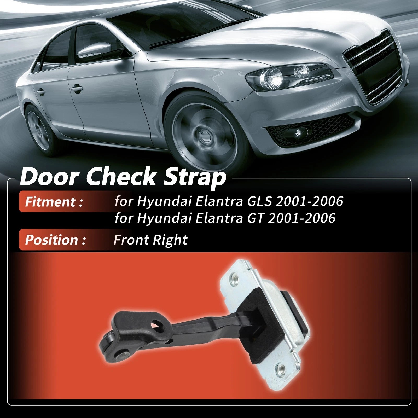 Door Check Strap Front Right Replacement for Hyundai Elantra (2001–2006)