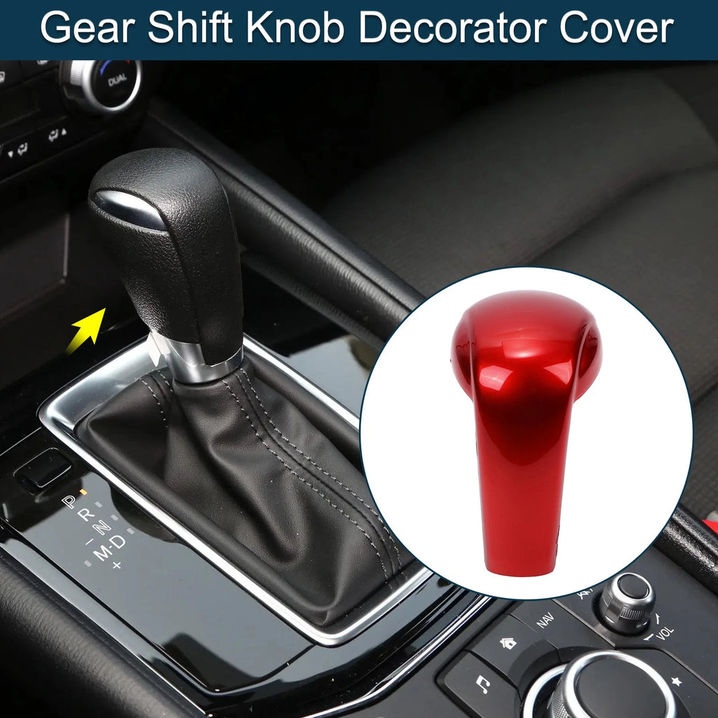 Gear Shift Knob Decor Cover for Mazda CX-5 (2017–2023) Red Console Panel