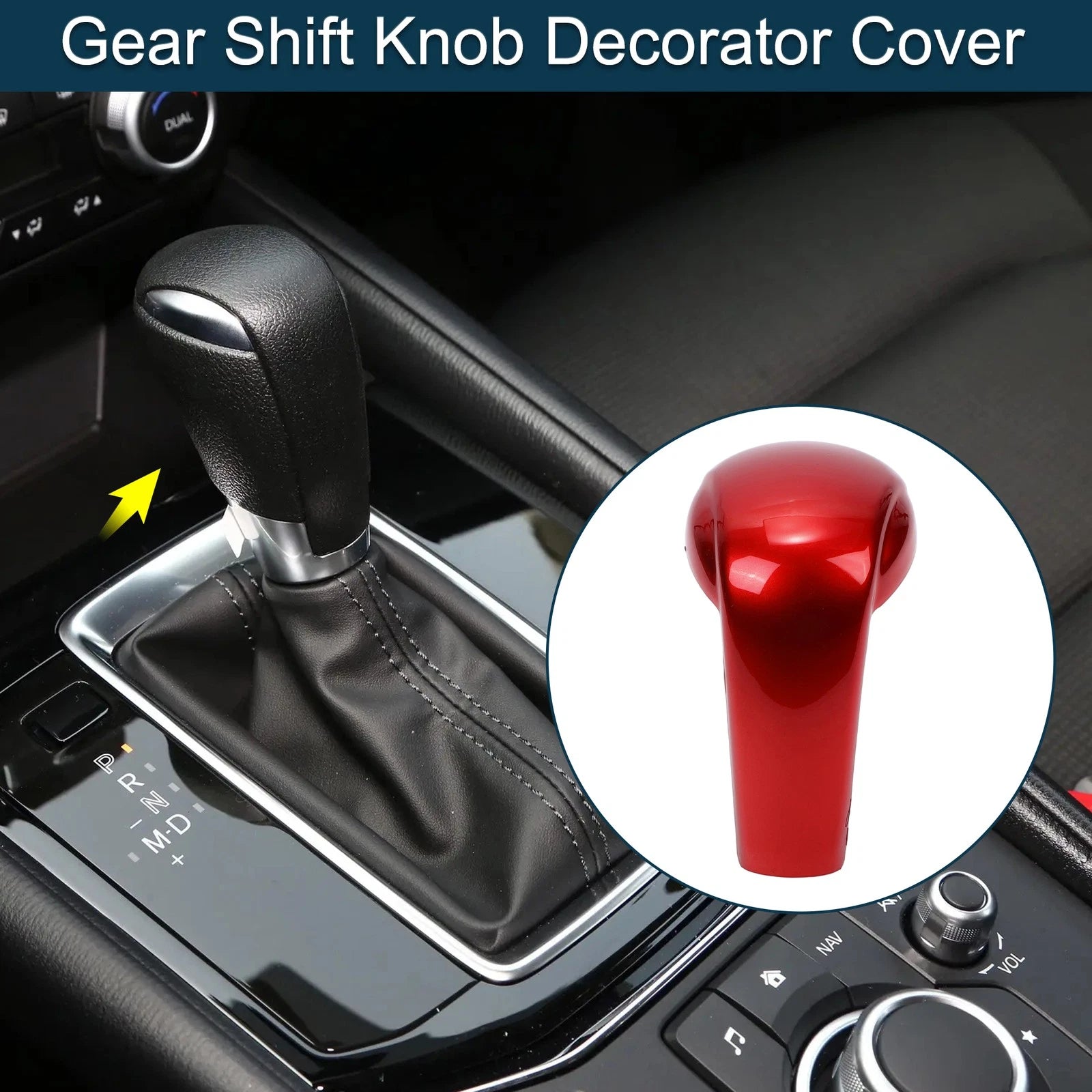 Gear Shift Knob Decor Cover for Mazda CX-5 (2017–2023) Red Console Panel
