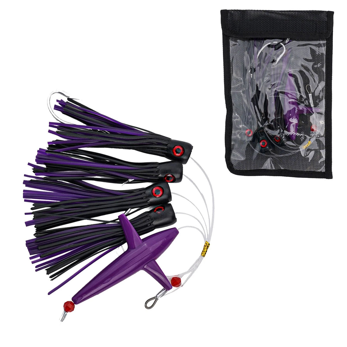 Feather Squid Trolling Lure Rigged for Big Game Fishing