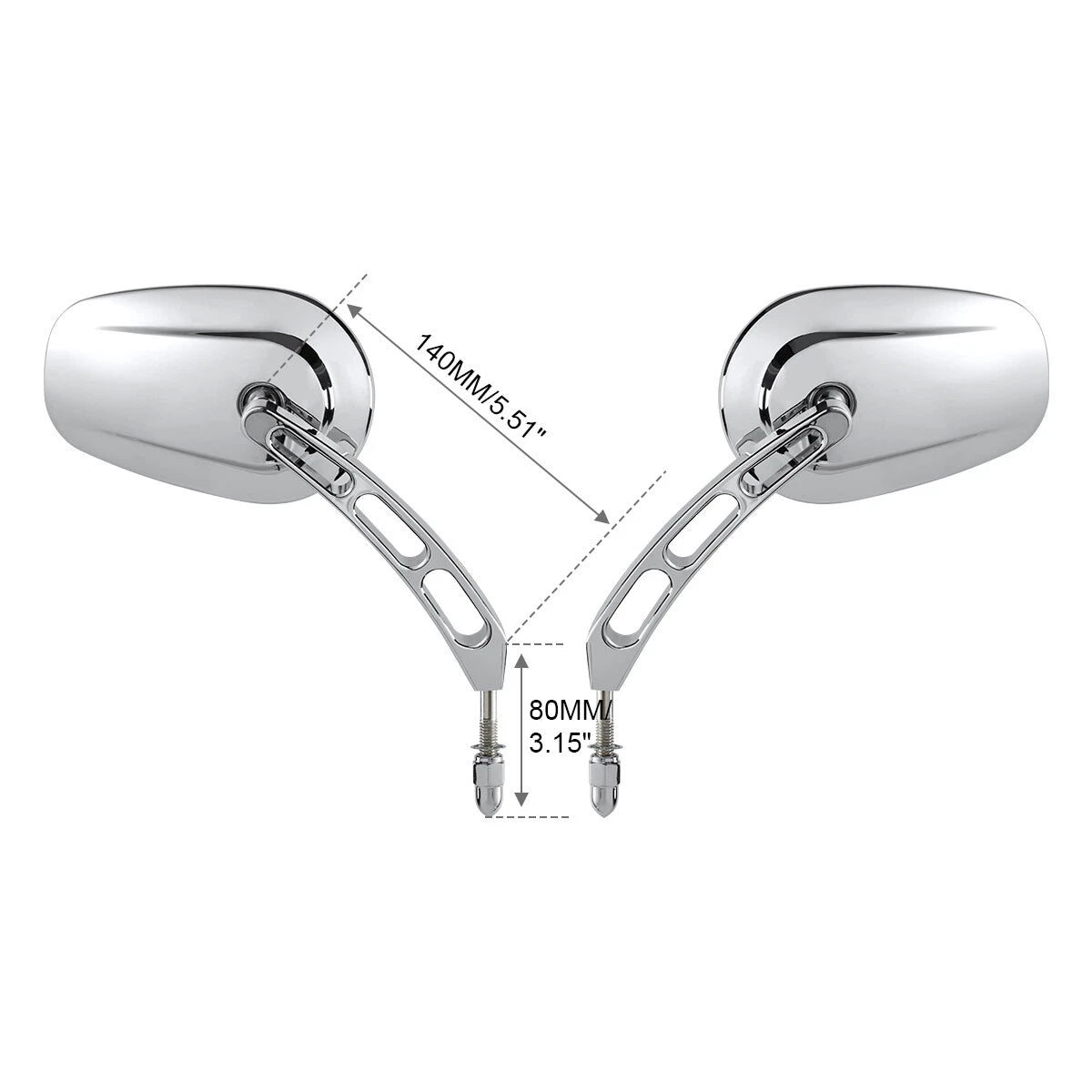 Chrome Rearview Mirrors for Harley Heritage Softail (2000–2023)