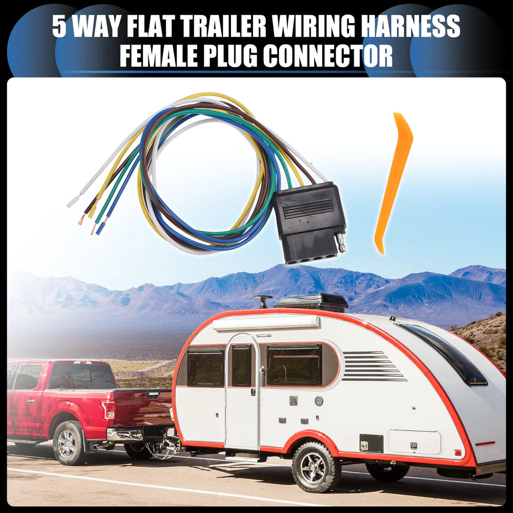 5 Way Flat Trailer Wiring Harness Set for Vehicle (2011–2026)