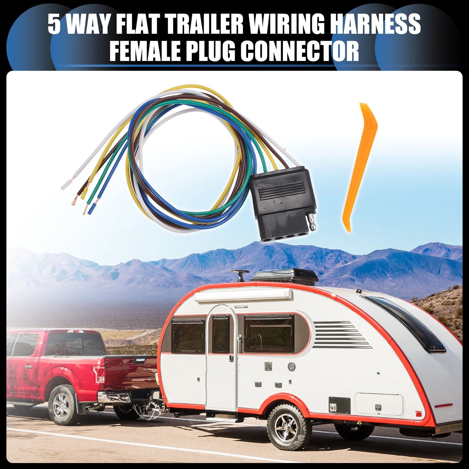 5 Way Flat Trailer Wiring Harness Set for Vehicle (2011–2026)