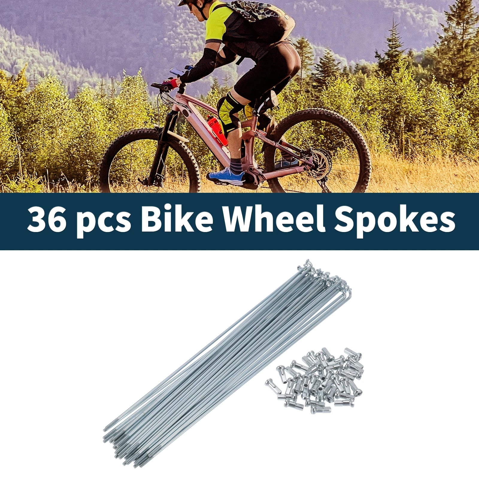 Bicycle Spokes Nipple Set 45 Steel 13G 215mm Galvanized Universal