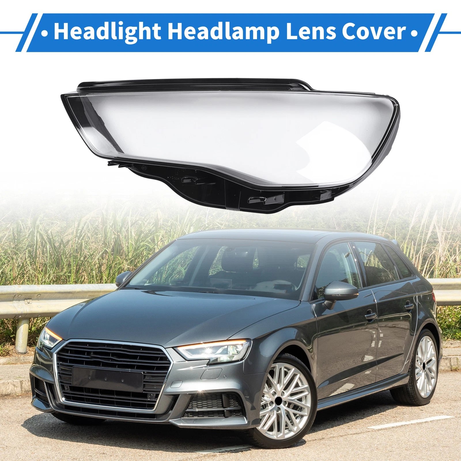 Headlight Lens Cover Front Left for Audi A3 (2013–2015)