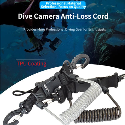 Scuba Diver Camera Leash with Stretch Design and Secure Locking Mechanism