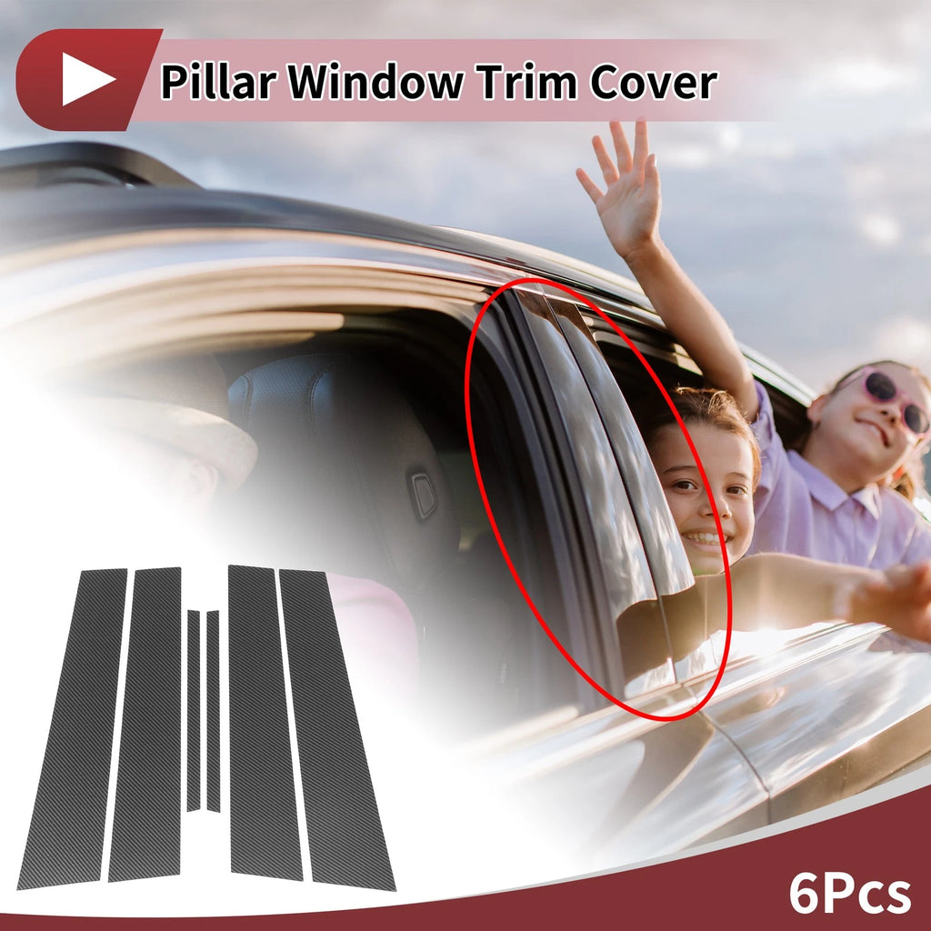 6 Pcs Door Pillar Window Trim Replacement for Lexus IS (2014–2020) Black