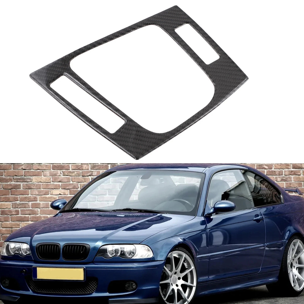 Carbon Fiber Gear Shift Panel Cover Trim for BMW M3 E46 (1998–2005)