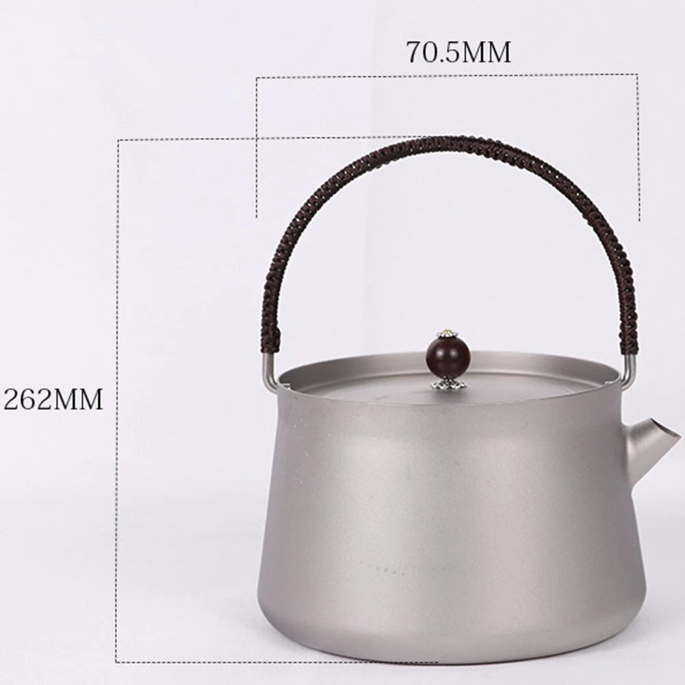 Portable Pure Titanium Kettle for Camping Picnic Tea (800ml)