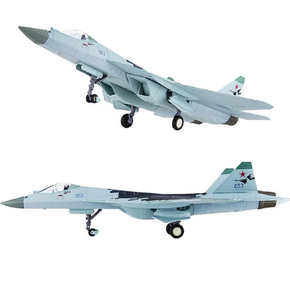 Diecast SU57 Fighter Aircraft Model (1:100 Scale)