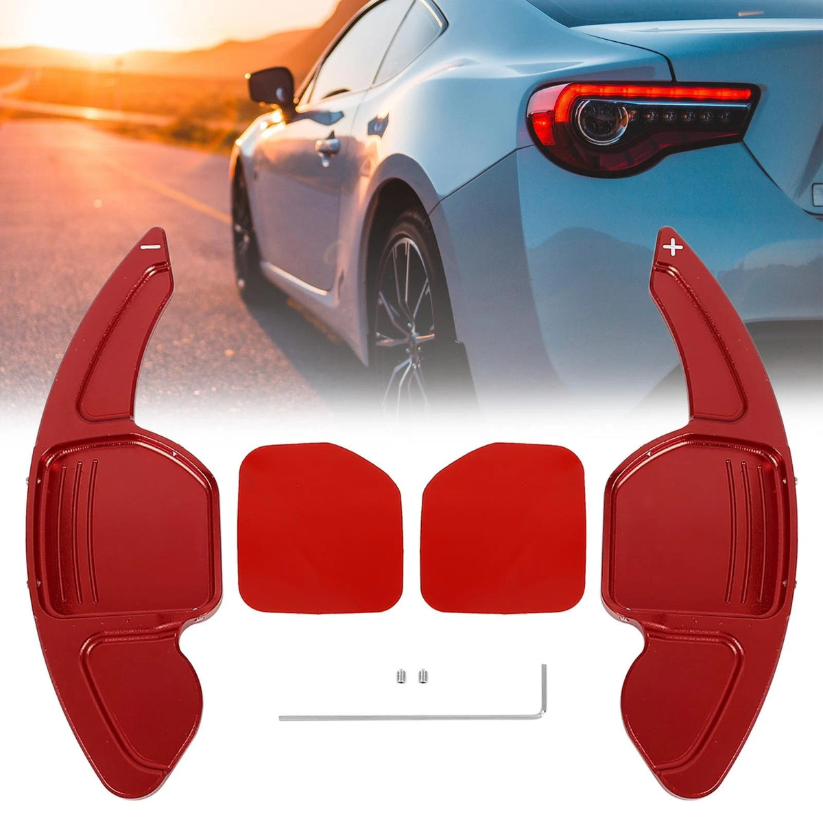 Red Steering Wheel Shift Paddle Pair for Audi A5 S4 S5 Q5 A4 Quattro (2013–2020)