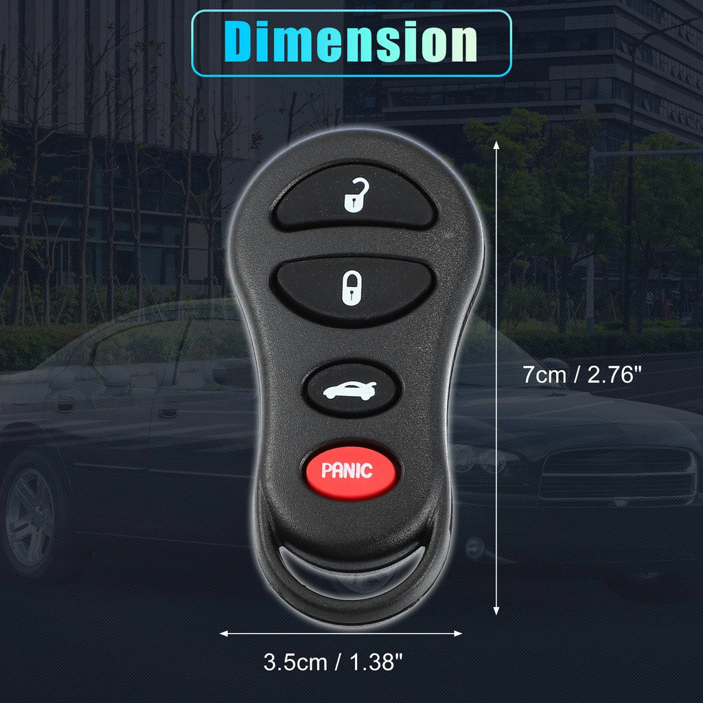 Keyless Entry Remote Shell Cover for Jeep Dodge 4 Button (2002–2020)
