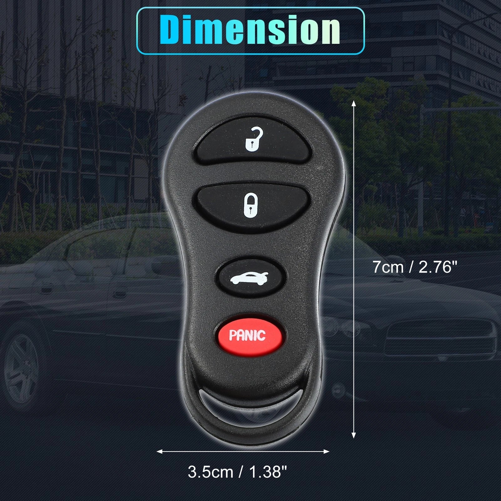 Keyless Entry Remote Shell Cover for Jeep Dodge 4 Button (2002–2020)