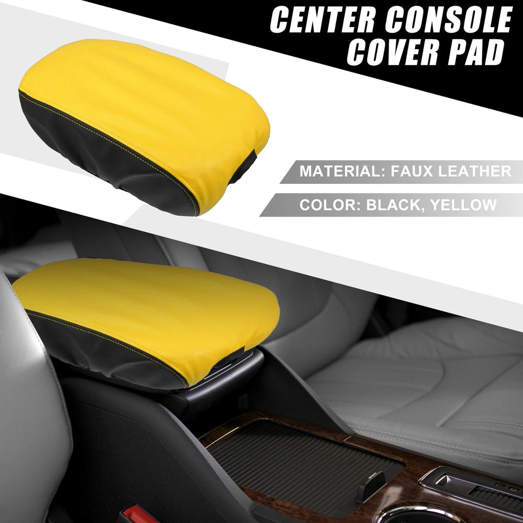 Center Console Armrest Pad Cover for Dodge Charger 2015–2022 Black Yellow