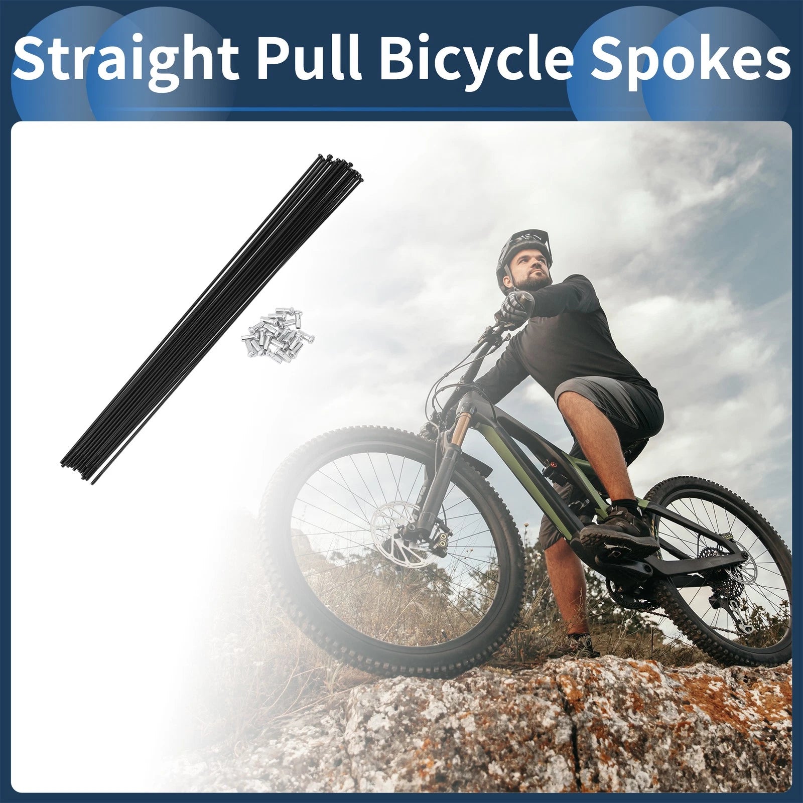Straight Pull Bicycle Spokes 297mm Replacement Set for Universal Fit (2010–2025)