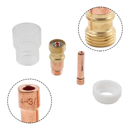 10PCS TIG Welding Torch Stubby Gas Lens #12 Pyrex Cup Kit for WP-17/18/26