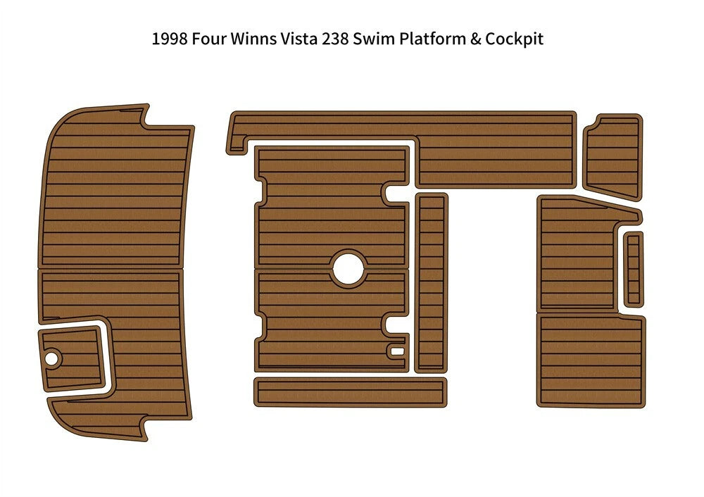 EVA Foam Teak Flooring Mat for Four Winns 238 Vista (1998)