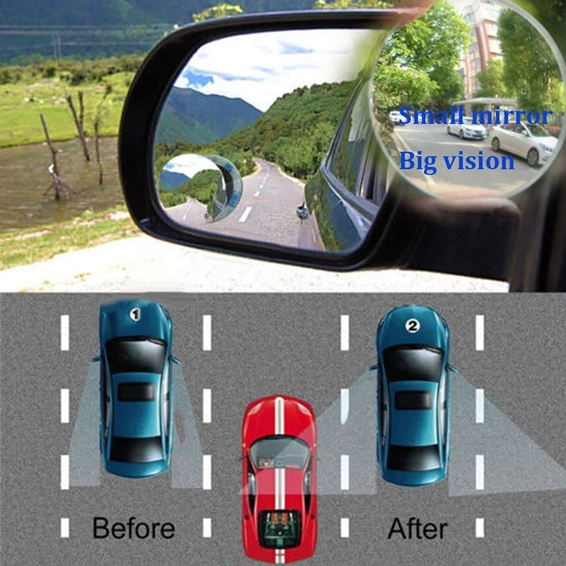 2Pcs Car Auto° Wide Angle Convex Rear Side View Blind for spot Mirror