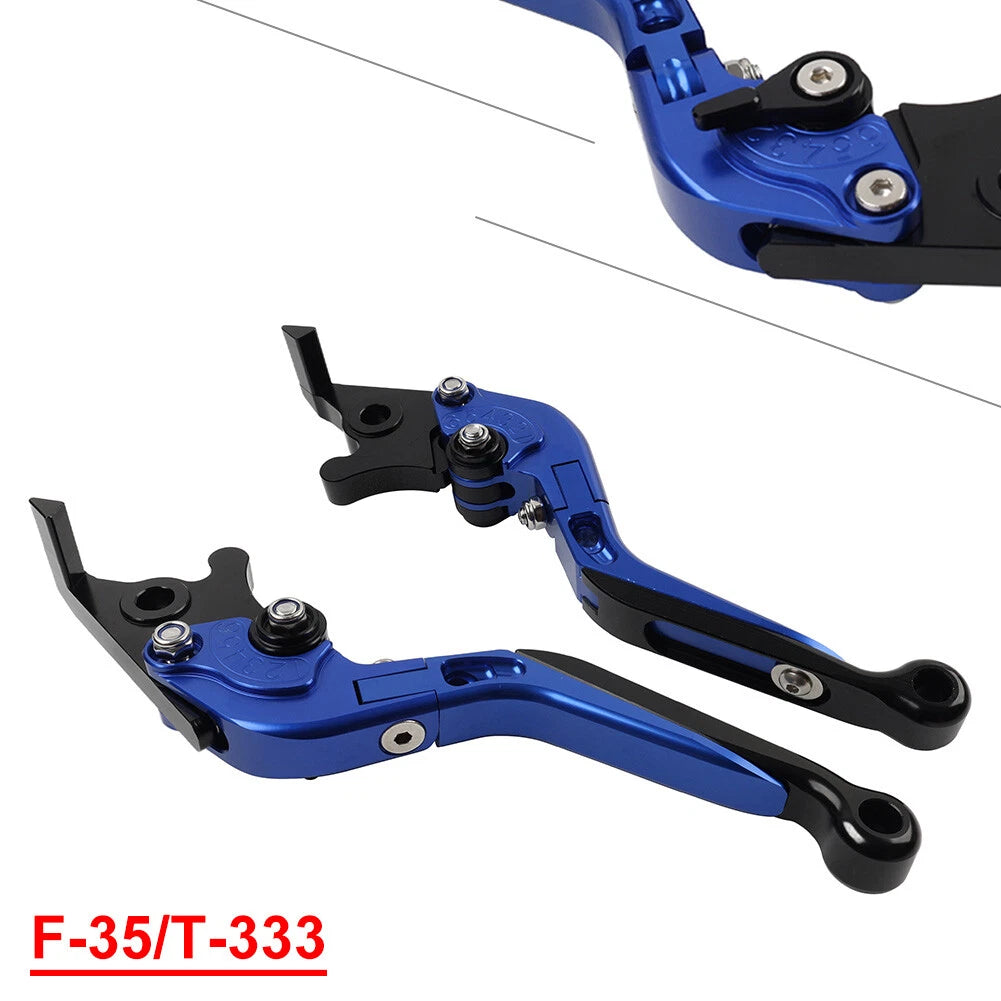 Blue Extendable Brake Clutch Levers for Daytona 675 (2013–2016)