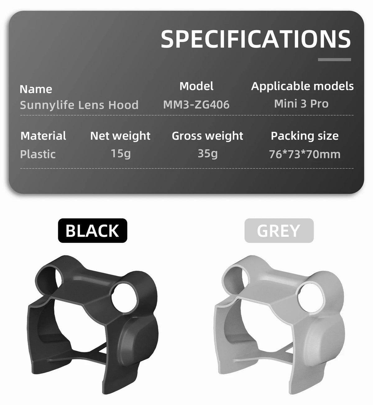 Lens Hood Guard for DJI Mini 3 Pro Drone (2023)